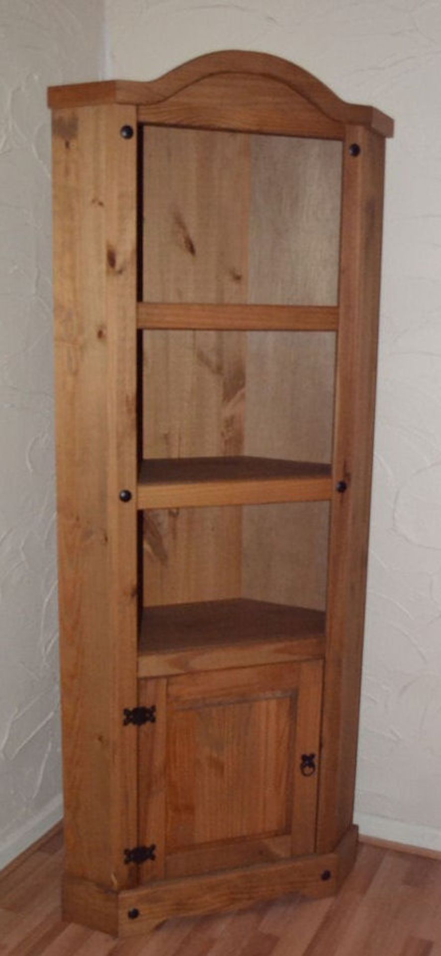 1 x Corner Book Case/ Display Case. Maximum Diagonal Width Approx. 75cm.