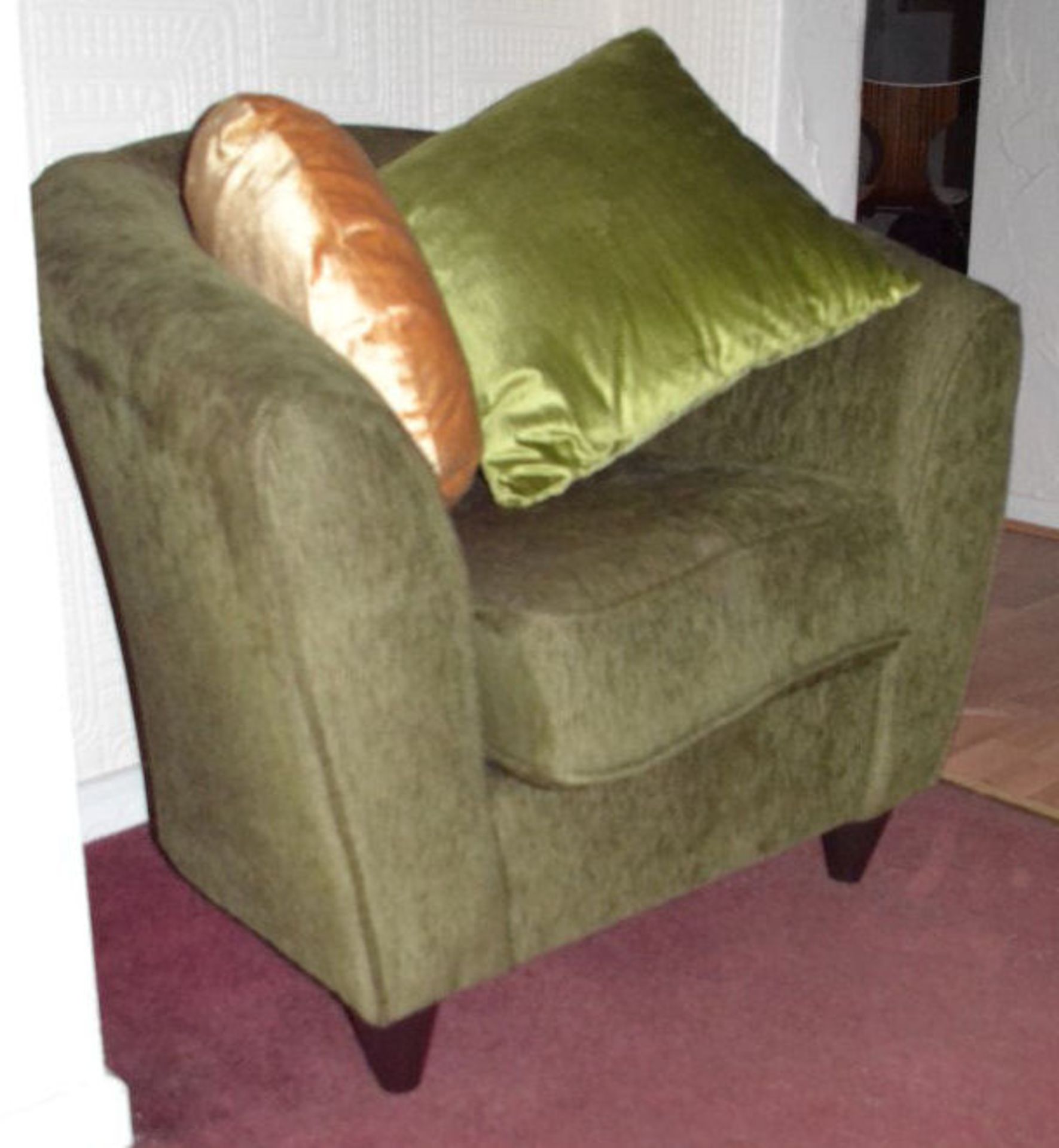 1 x Sage Green Fabric Tub / Bucket Chair - Image 3 of 3