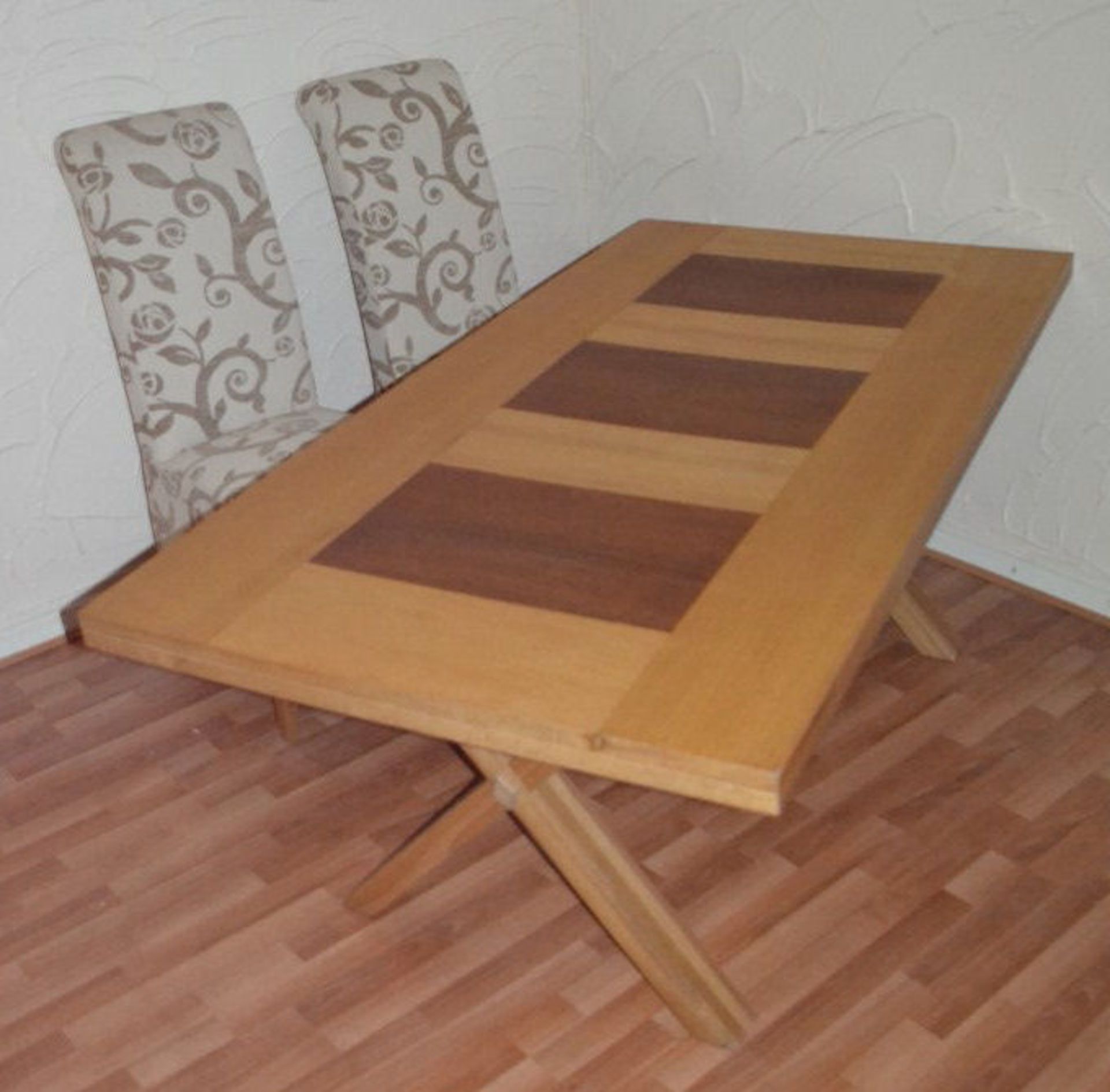 1 x Table With 2 Chairs. Length 181cm, Width 90.5cm, Height 76cm. - Image 7 of 7