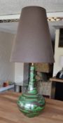 1 x Attractive Forest Green/Taupe Vase Lamp