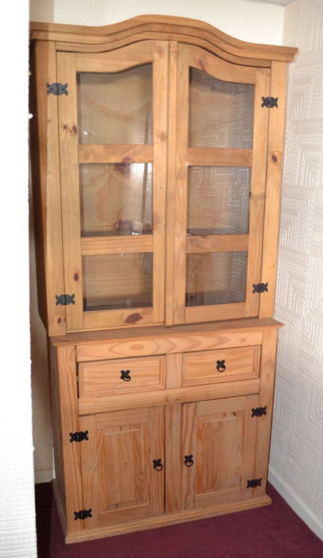 1 x Large Pine 2-Piece Corona 3' Buffet Hutch