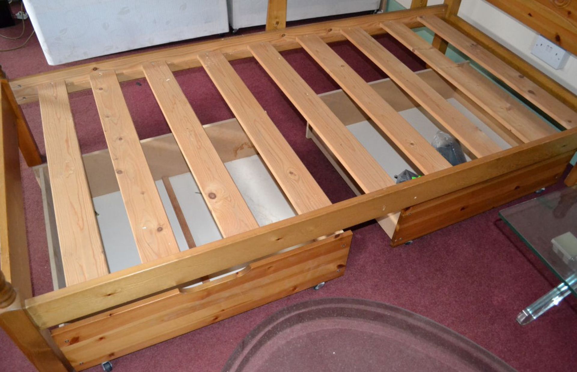 1 x Childs Pine Bed with Teddy Bear Logo And Name Jack On Headboard - Image 5 of 6