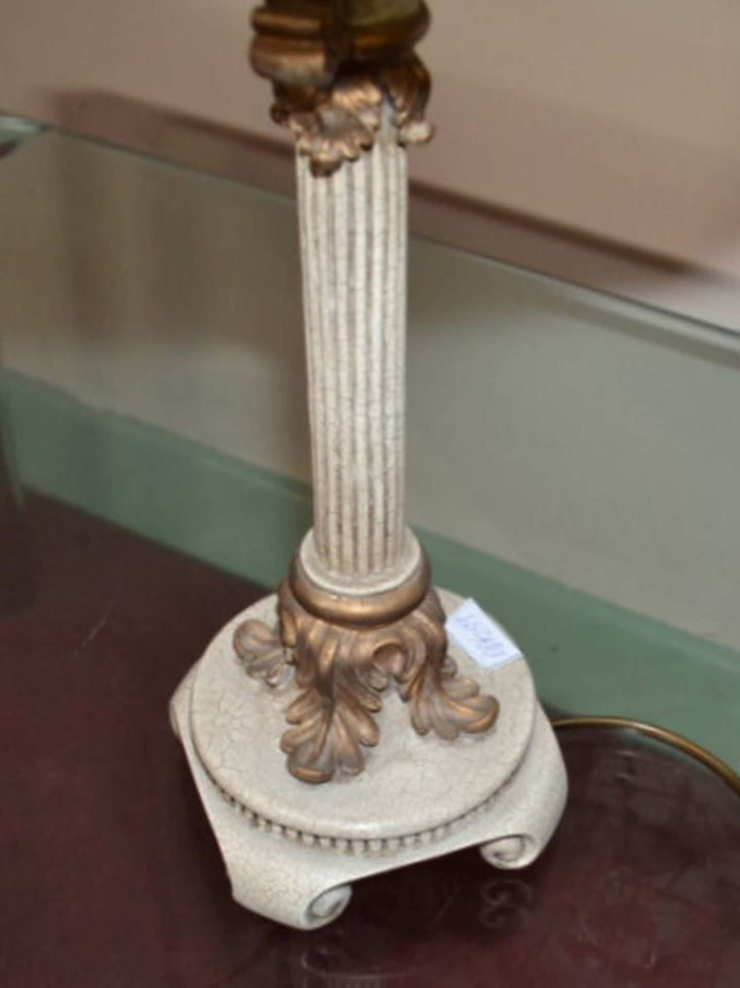 1 x Greek Column Style Lamp. 68.5cm Tall. Base Is 12.5cm Square. Lampshade Diameter 35cm. - Image 5 of 5