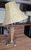 1 x Marbled Brown Vintage-Style Slim Urn Lamp