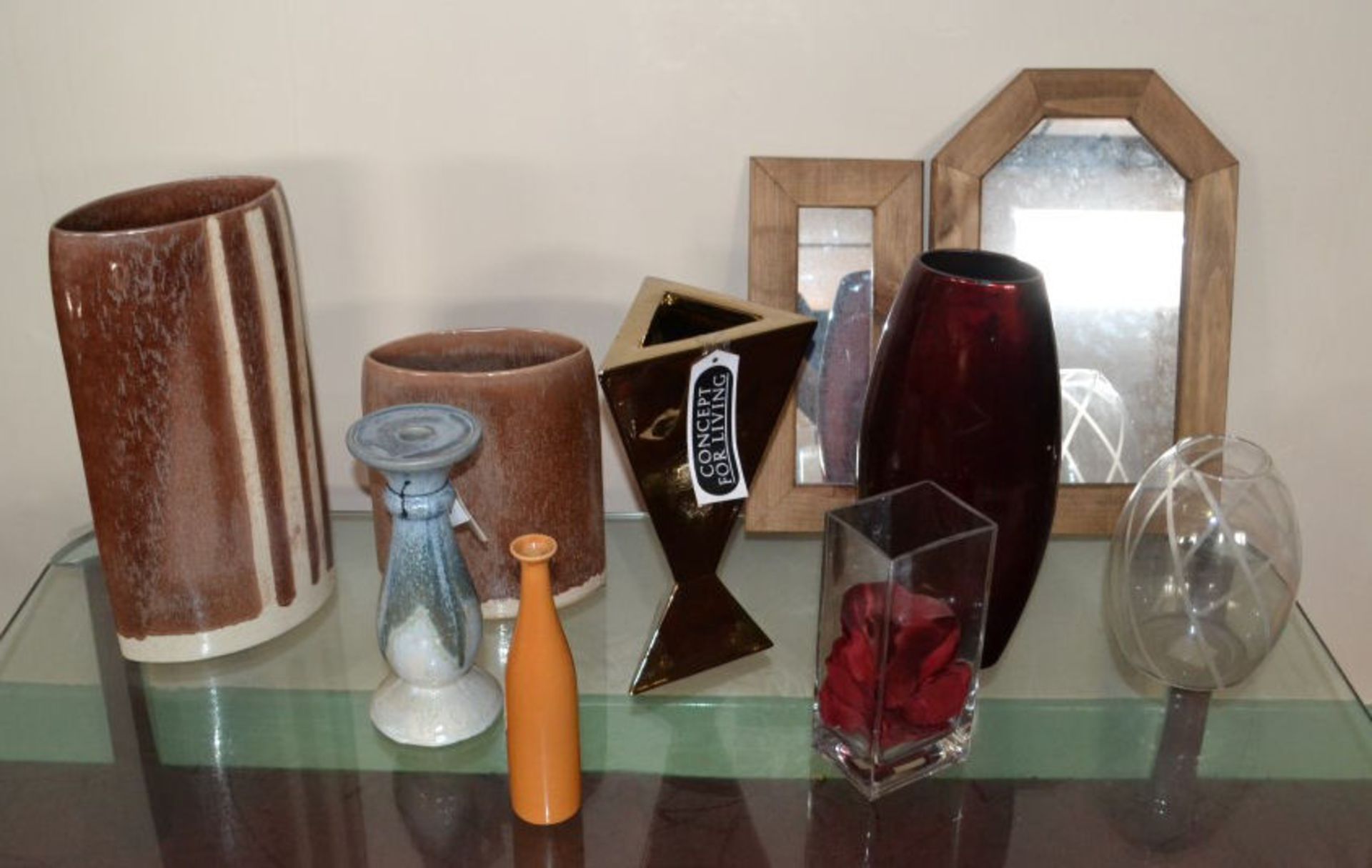 10 Mixed Ornaments including Vases and Mirrors