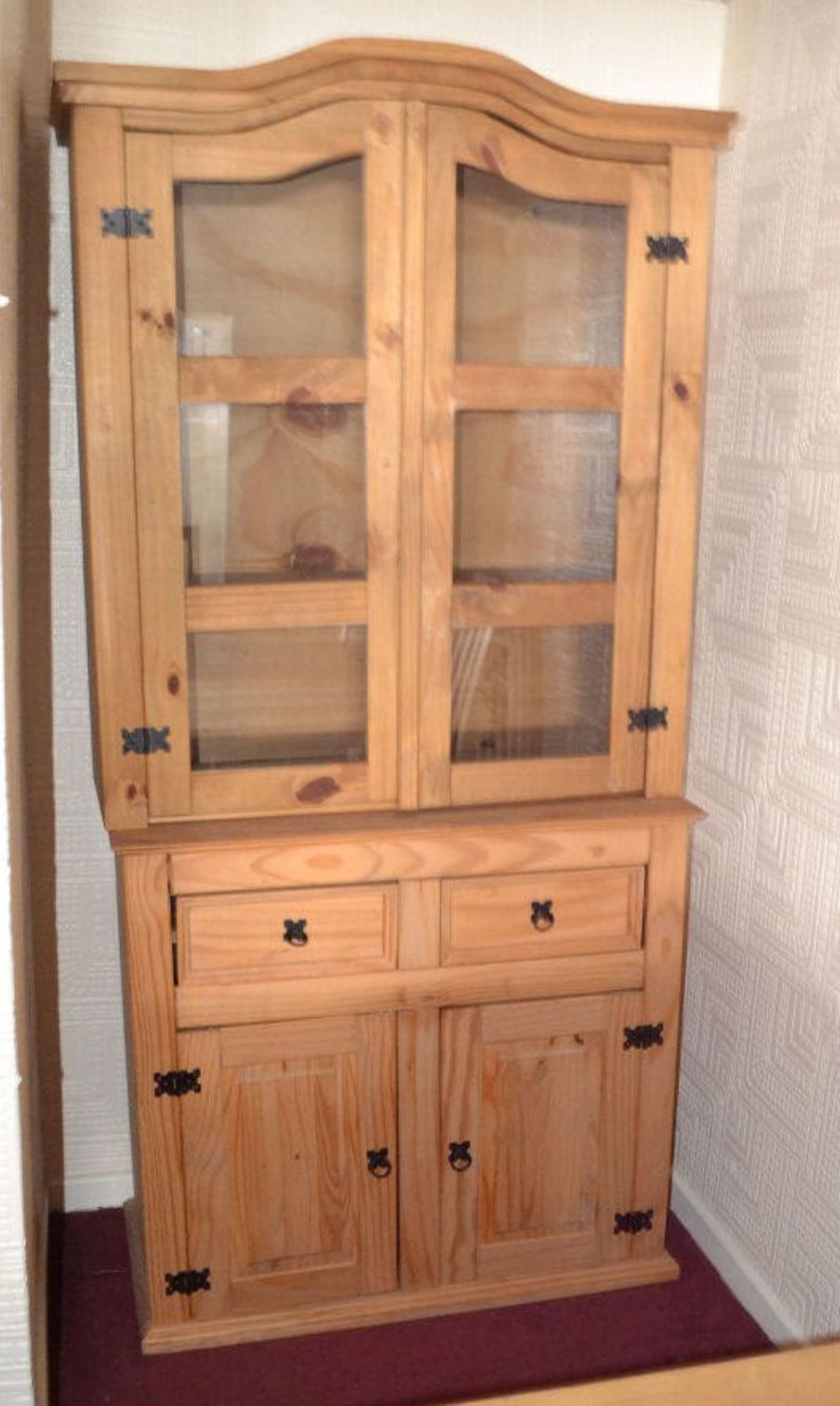 1 x Large Pine 2-Piece Corona 3' Buffet Hutch - Image 2 of 4