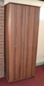 1 x Large 2 Door Wardrobe with Silver Handles