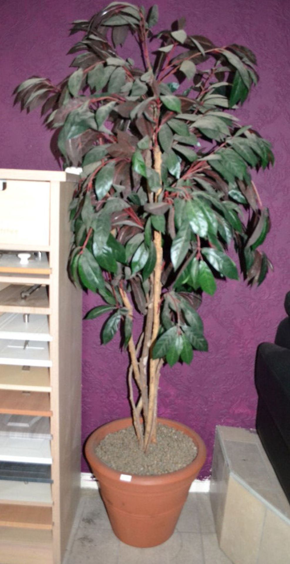 1 x Large Fake Potted Plant. Tub Is Plastic. Tub Is 36.5cm Tall And 47cm Wide. Total Height 195cm.