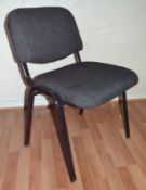 1 x Dark Grey Office Chair With Black Legs. Total Height 81cm, Max Width 54.5cm. Depth 59cm.