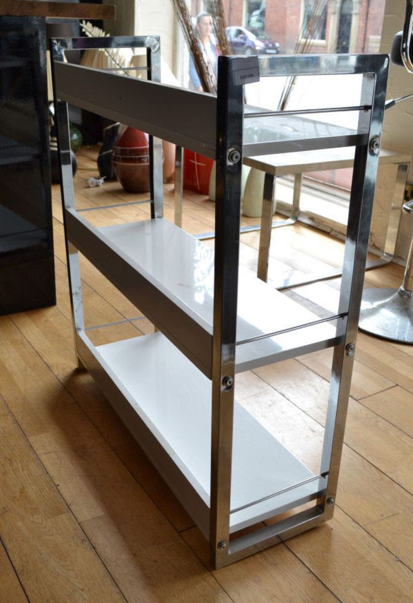 1 x Modern White And Silver 3 Tier Shelf Unit - Image 4 of 5