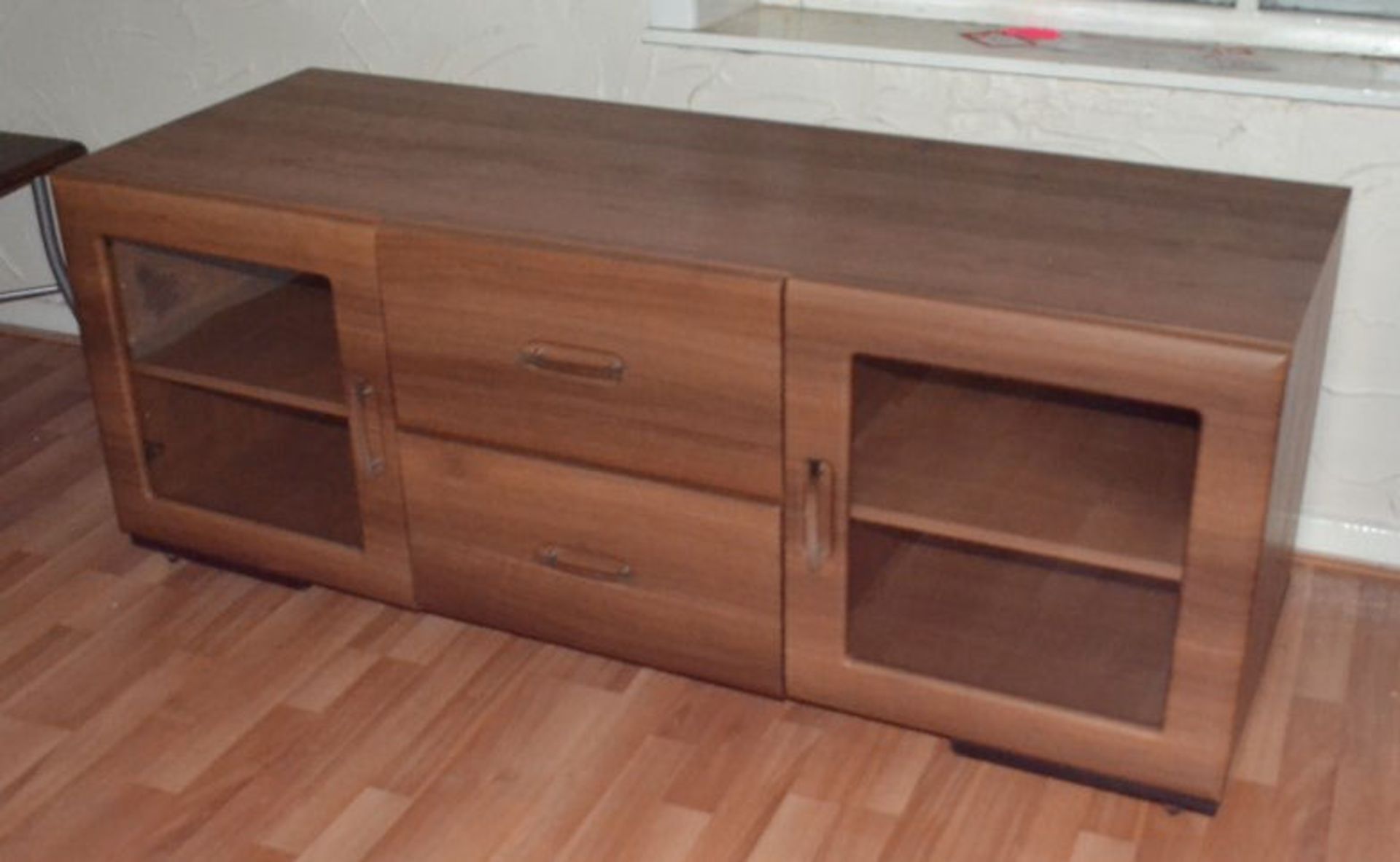 1 x Very Large TV Unit with 2 Glass Fronted Doors and 2 Drawers - Image 2 of 3