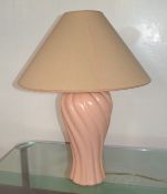 1 x Large Peach Lamp. Total Height Of 74cm - CL108