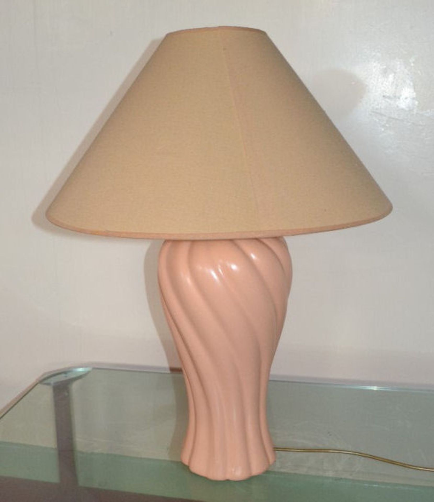 1 x Large Peach Lamp. Total Height Of 74cm - CL108