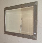 1 x Mirror With Silver Finish. 88cm X 63cm. 2.7cm Deep. - CL108 - Item Location: Bury, BL9