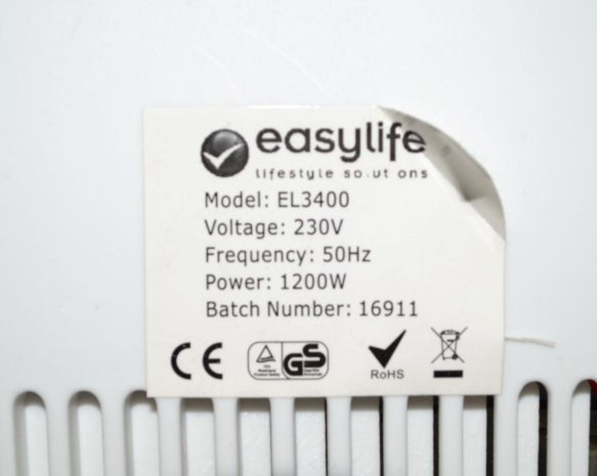 1 x Easylife EL3400 1200W Heater. 54cm Tall - CL108 - Item Location: Bury, BL9 - Image 4 of 5