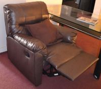 1 x Chocolate Brown Leather Reclining Armchair