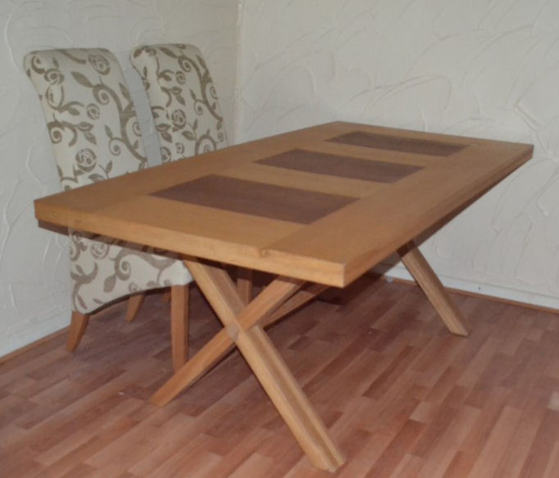 1 x Table With 2 Chairs. Length 181cm, Width 90.5cm, Height 76cm. - Image 2 of 7