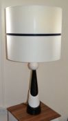 1 x Huge Lamp. 101cm Tall. Base Is Black And White Cone Design.