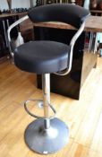 1 x Height Adjustable Swivel Chair In Black And Silver