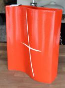 1 x Modern Coquelicot Warped Rectangle Vase with Stylish Cross Design