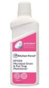 12 x Kitchen Force 750ml Microbial Drain & Fat Trap Maintainer - Premiere Products - Includes 12 x