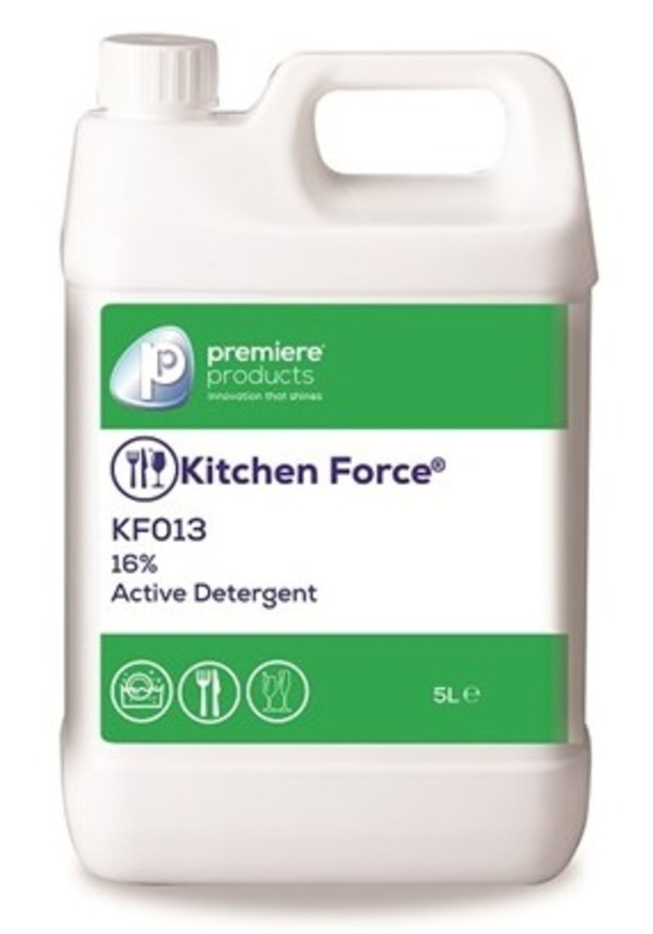 10 x Kitchen Force 5 Litre Active 16% For Hand Dishwashing - Premiere Products - Includes 10 x 5