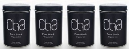 120 x Tins of CHA Organic Tea - PURE BLACK - 100% Natural and Organic - Includes 120 Tins of 25