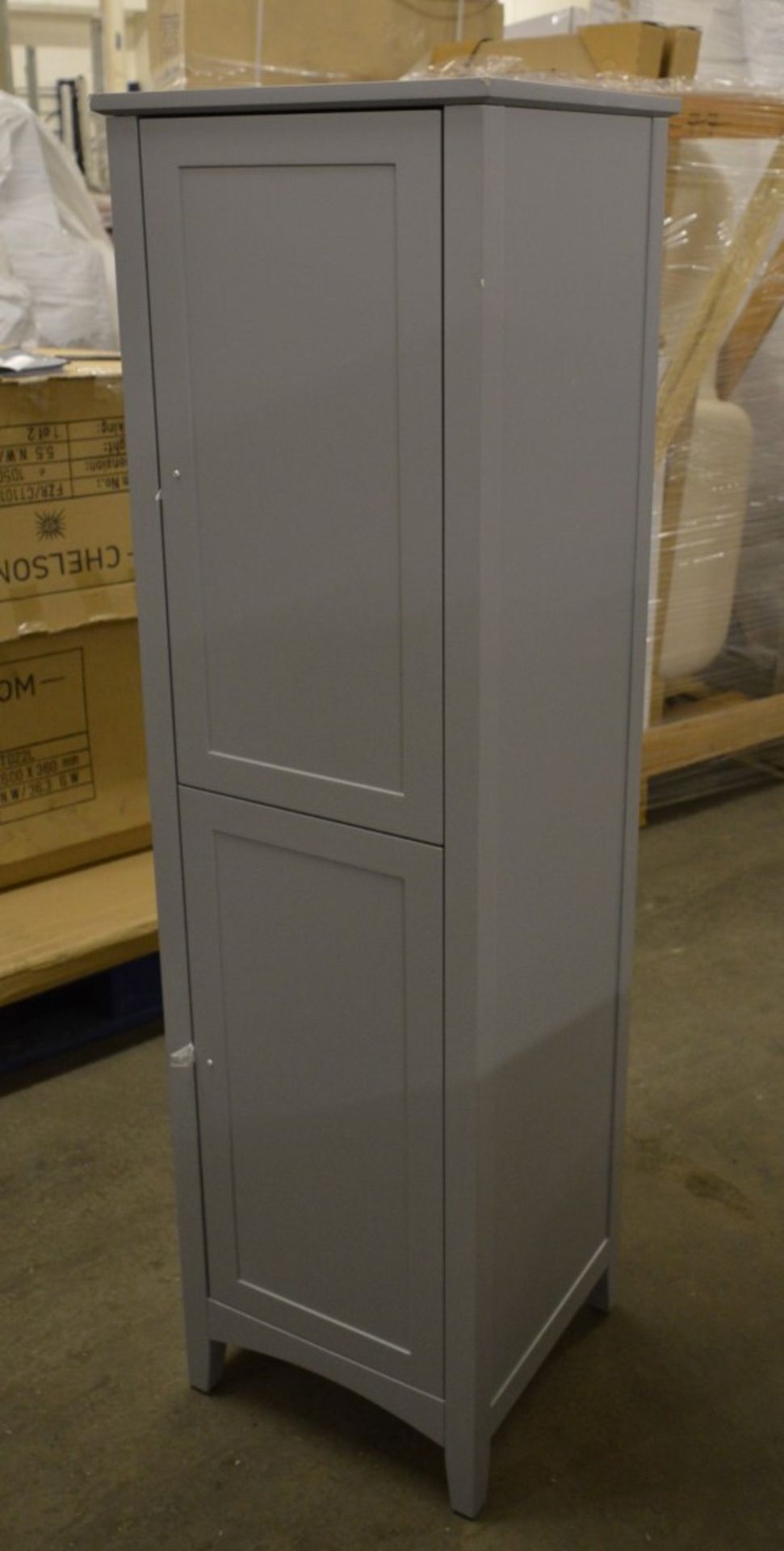 1 x Camberley Tall Bathroom Storage Unit - H1400xW400xD400mm - Contemporary Grey Finish - Unused - Image 5 of 11