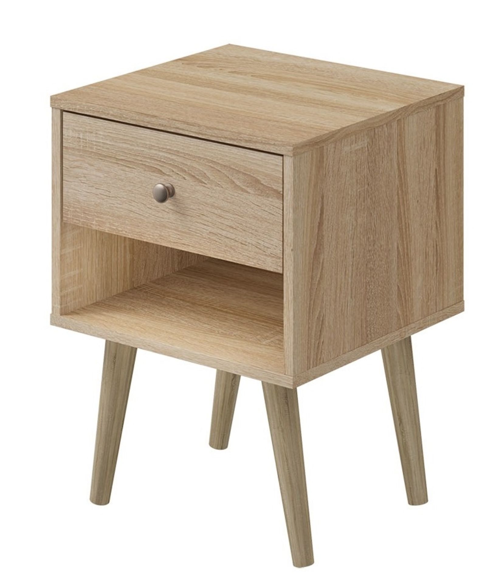 1 x Helsinki Bedside Table - Oak Finish - Unused Stock - CL190 - Ref BR131 - Location: Bolton BL1