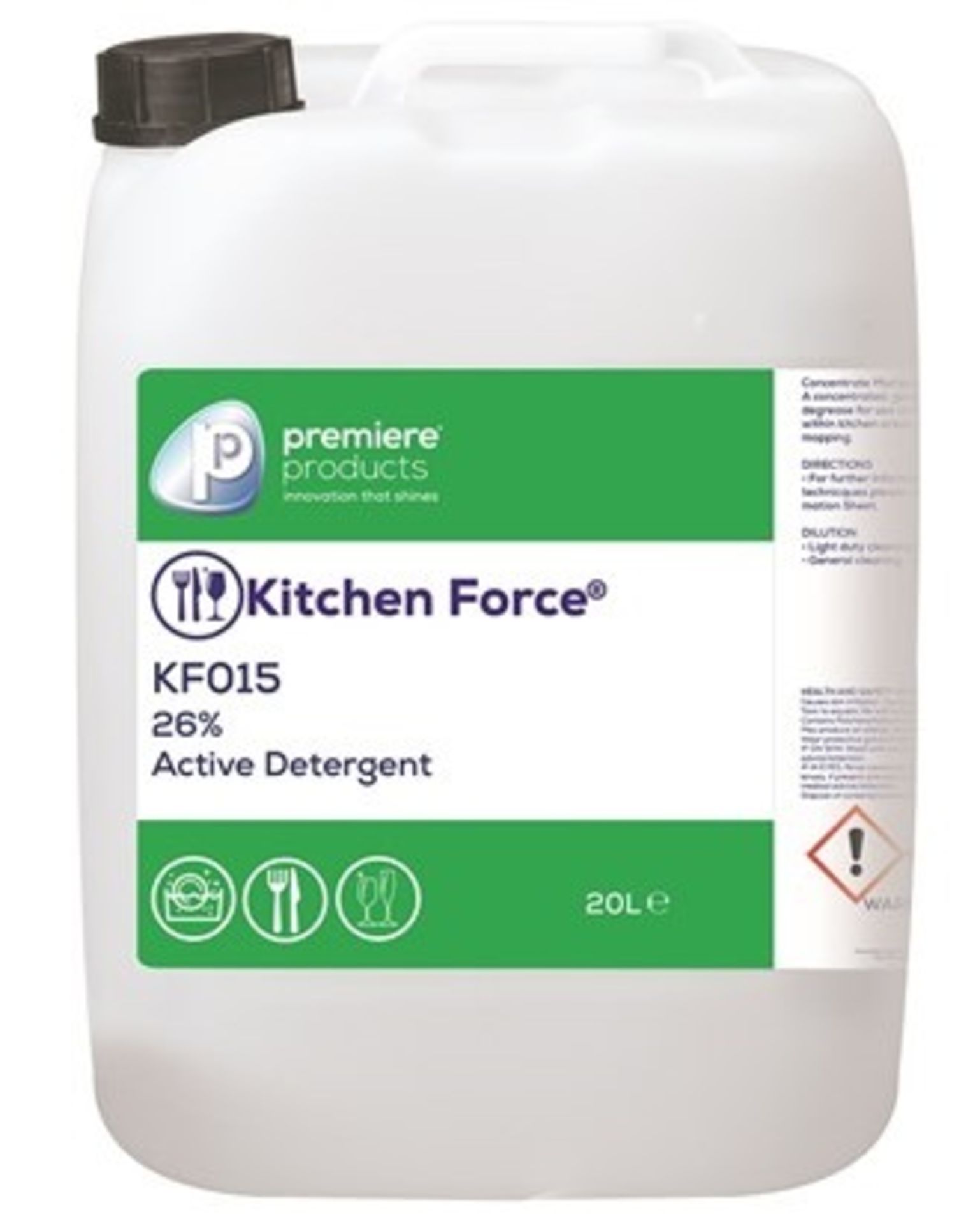 1 x Premiere 20 Litre 26%General Purpose Neutral Detergent For Hand Washing - Premiere Products -