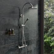 1 x Aria Square Head Thermostatic Riser Shower System - Unused Stock - Contemporary Shower System