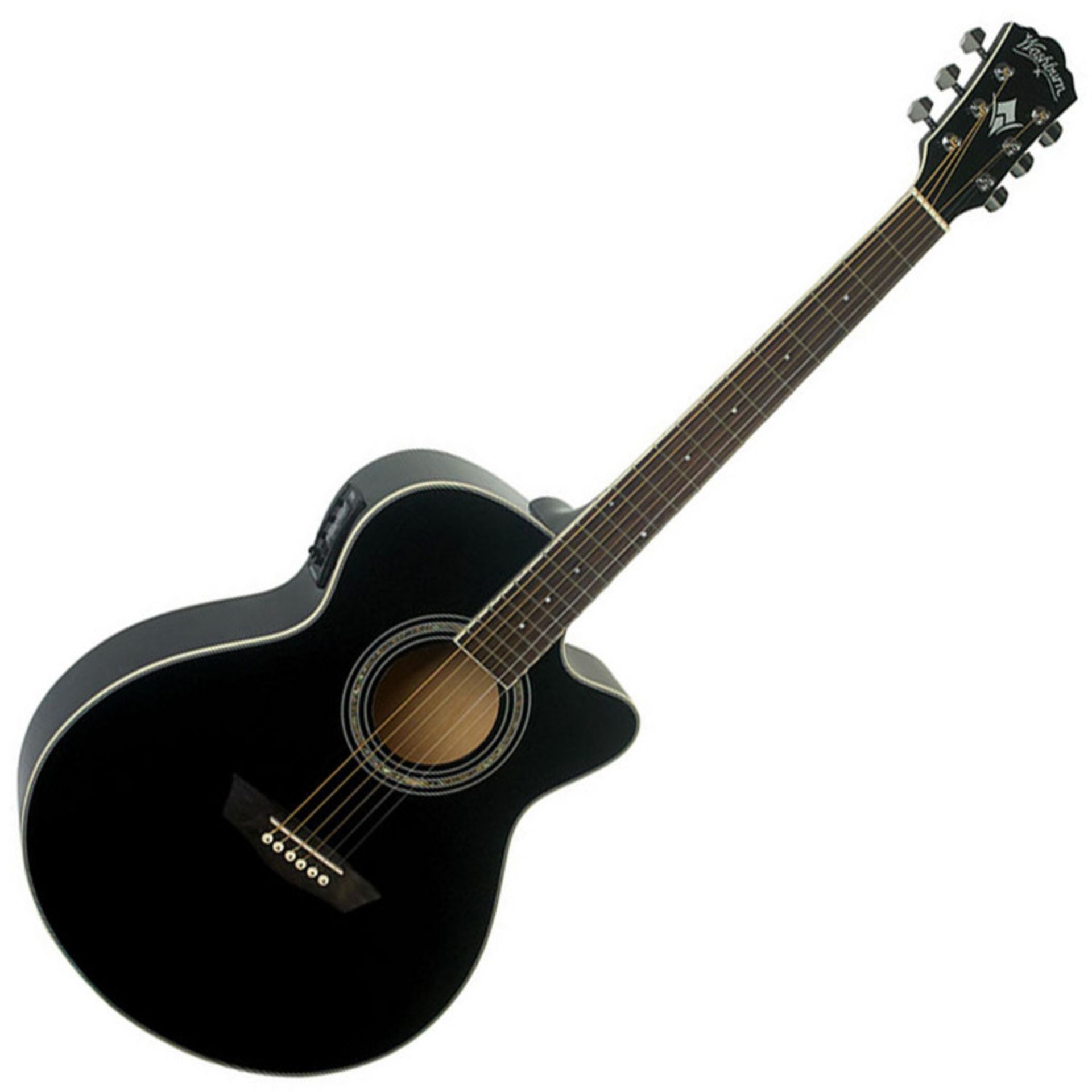 1 x Washburn EA12/B Mini Jumbo Electro Acoustic Guitar - Festival Series - Mahogany Neck With - Image 14 of 15