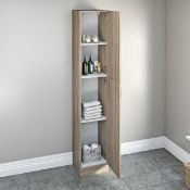 1 x Sienna Oak 300mm Tall Bathroom Storage Unit - Unused Stock - CL190 - Ref BR064 - Location: