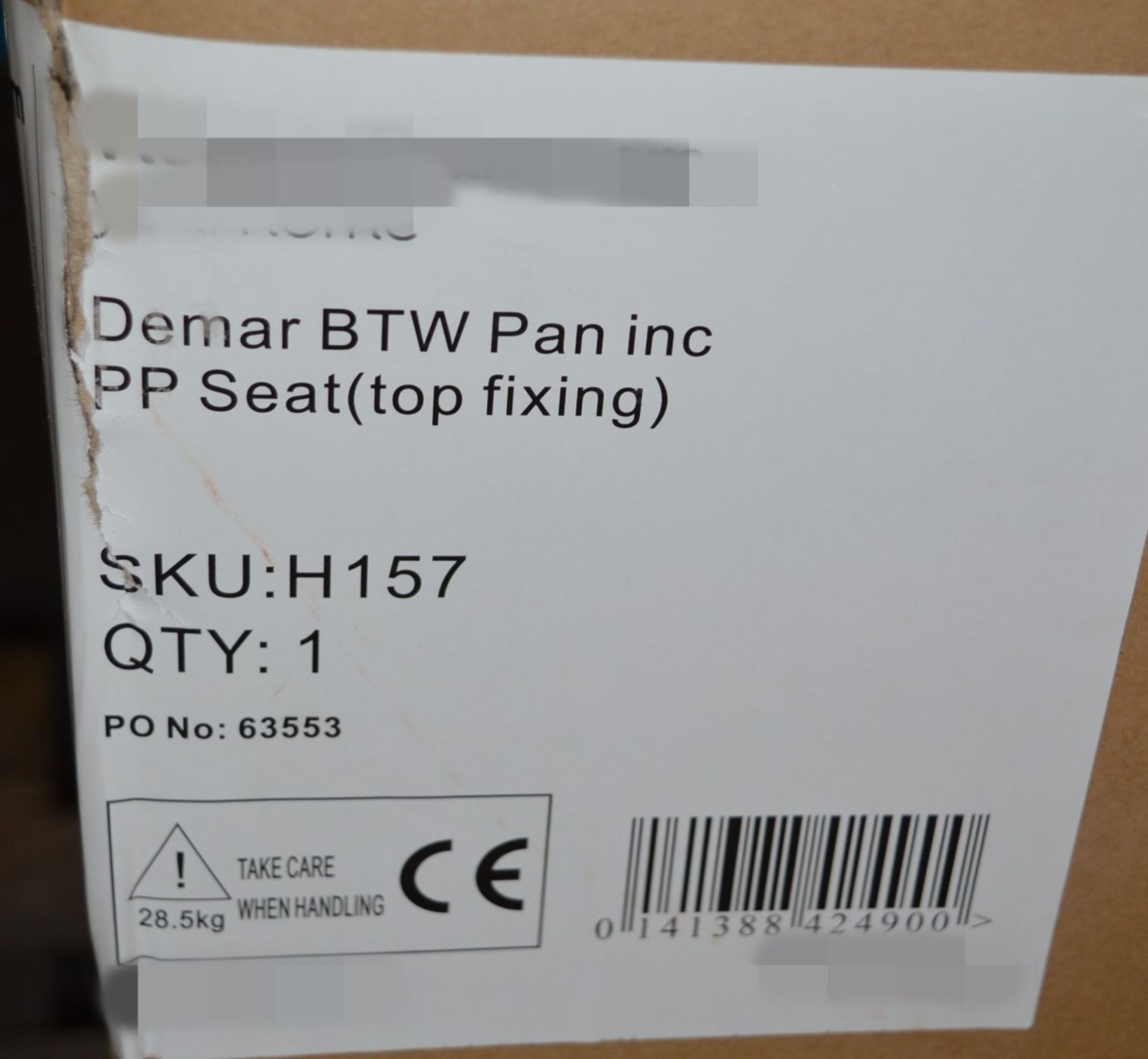 1 x Demar BTW Toilet Pan Including Soft Close Toilet Seat - Unused Stock - CL190 - Ref BR003 - - Image 2 of 3