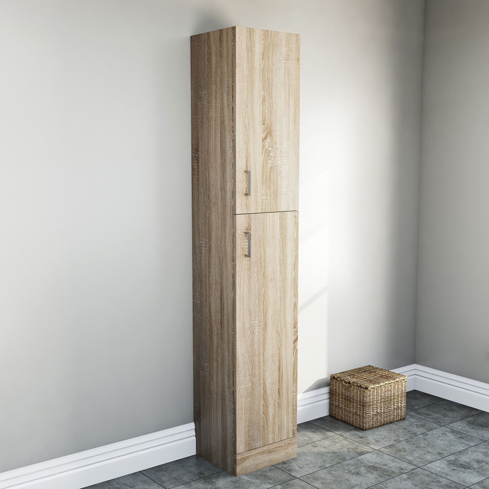 1 x Sienna Oak 300mm Tall Bathroom Storage Unit - Unused Stock - CL190 - Ref BR064 - Location: - Image 2 of 5