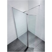 1 x 900x1900mm Glass Shower Panel With 300mm Return Panel - 8mm Safety Glass - Unused Stock -