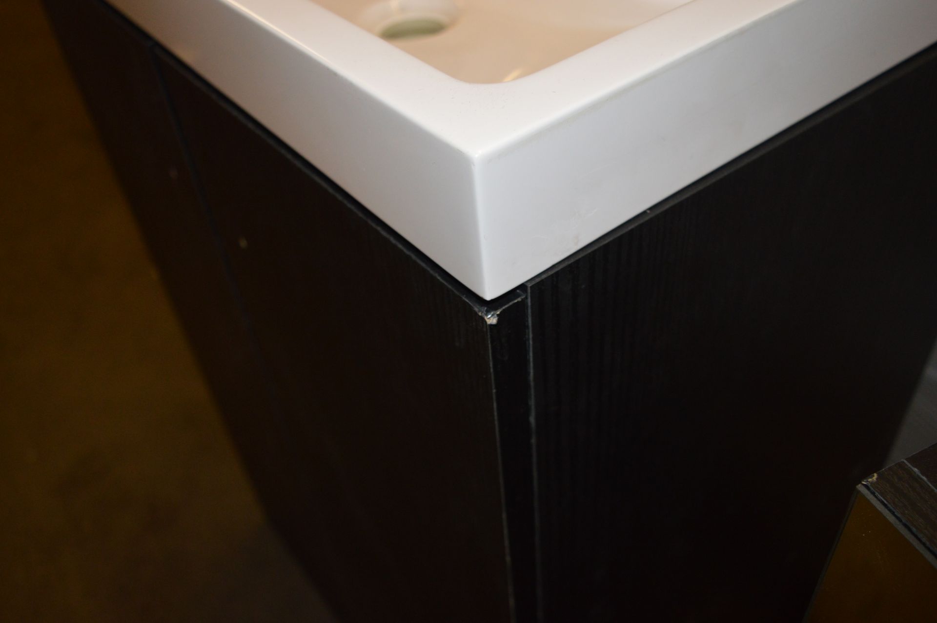 1 x Drift Essen Grey 2 Door Floor Mounted Cabinet With Sink Basin and Chrome Handles - Unused - Image 3 of 5