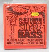 1 x Set of Ernie Ball 6 String Long Scale Slinky Bass Strings - Custom Gauge Roundwould Bass Strings