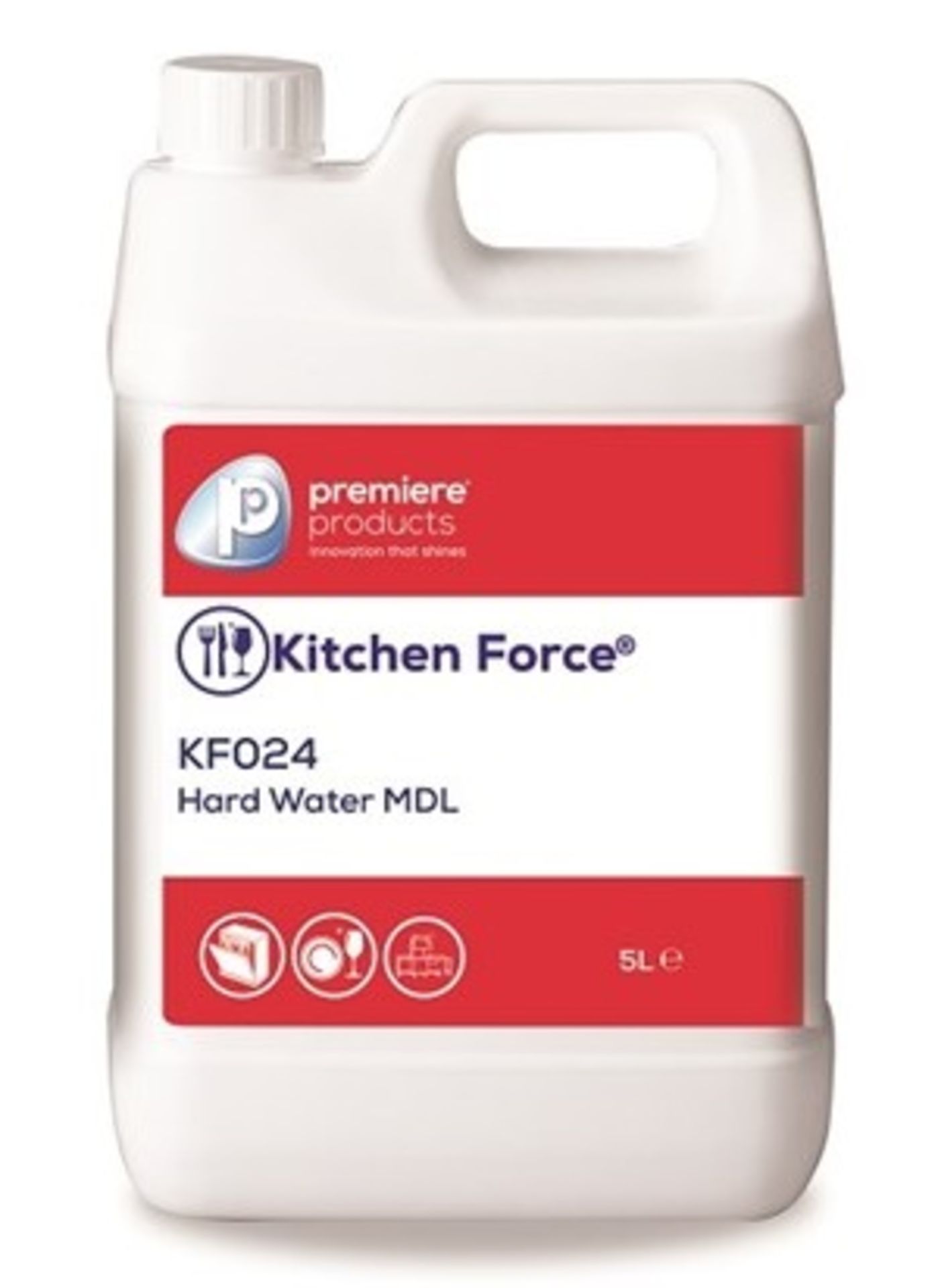 10 x Premiere 5 Litre Kitchen Force Hard Water Mchine Dishwasher Detergent - Premiere Products -