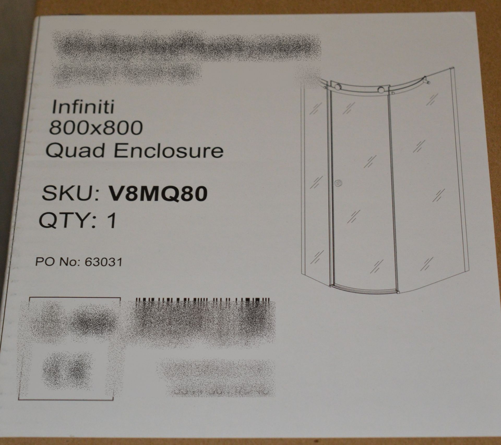 1 x Infiniti 800mm Quadrant Shower Enclosure - 800x800mm - Unused Stock - CL190 - Ref BR111 - - Image 2 of 3