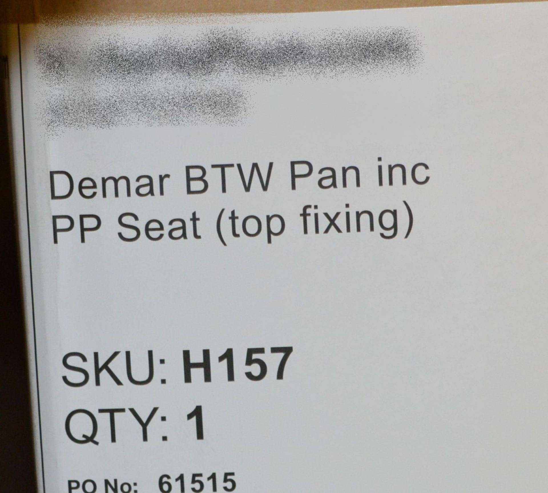 1 x Demar BTW Toilet Pan Including Toilet Seat - Unused Stock - CL190 - Ref BR089 - Location: Bolton - Image 5 of 6