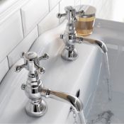 1 x Coniston Edwardian Style Basin Taps - Brass Construction With Chrome Finish - Unused Stock