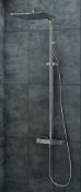 1 x Soft Square Thermostatic Riser Shower System - Unused Stock - Contemporary Shower System With
