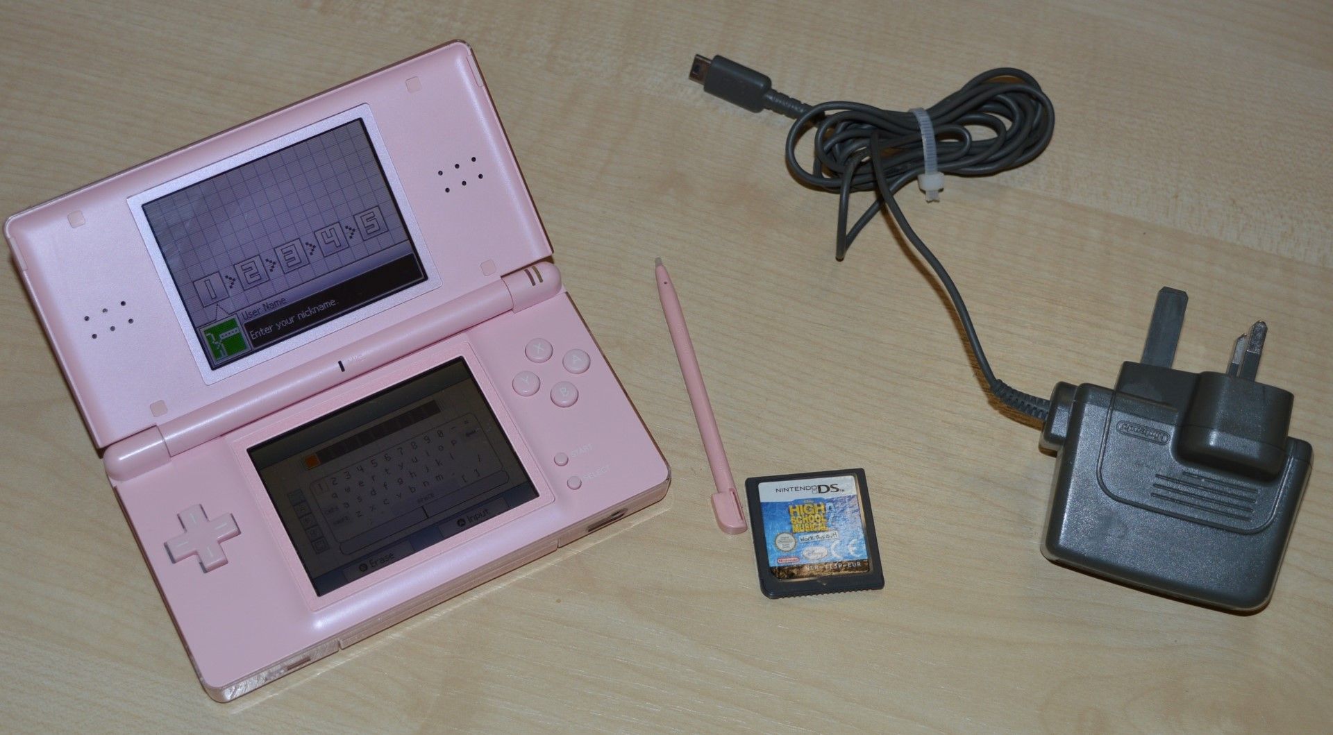 1 x Pink Nintendo DS Lite With High School Musical 2 Game - Includes Touch Pen and Charger - Good - Image 2 of 8