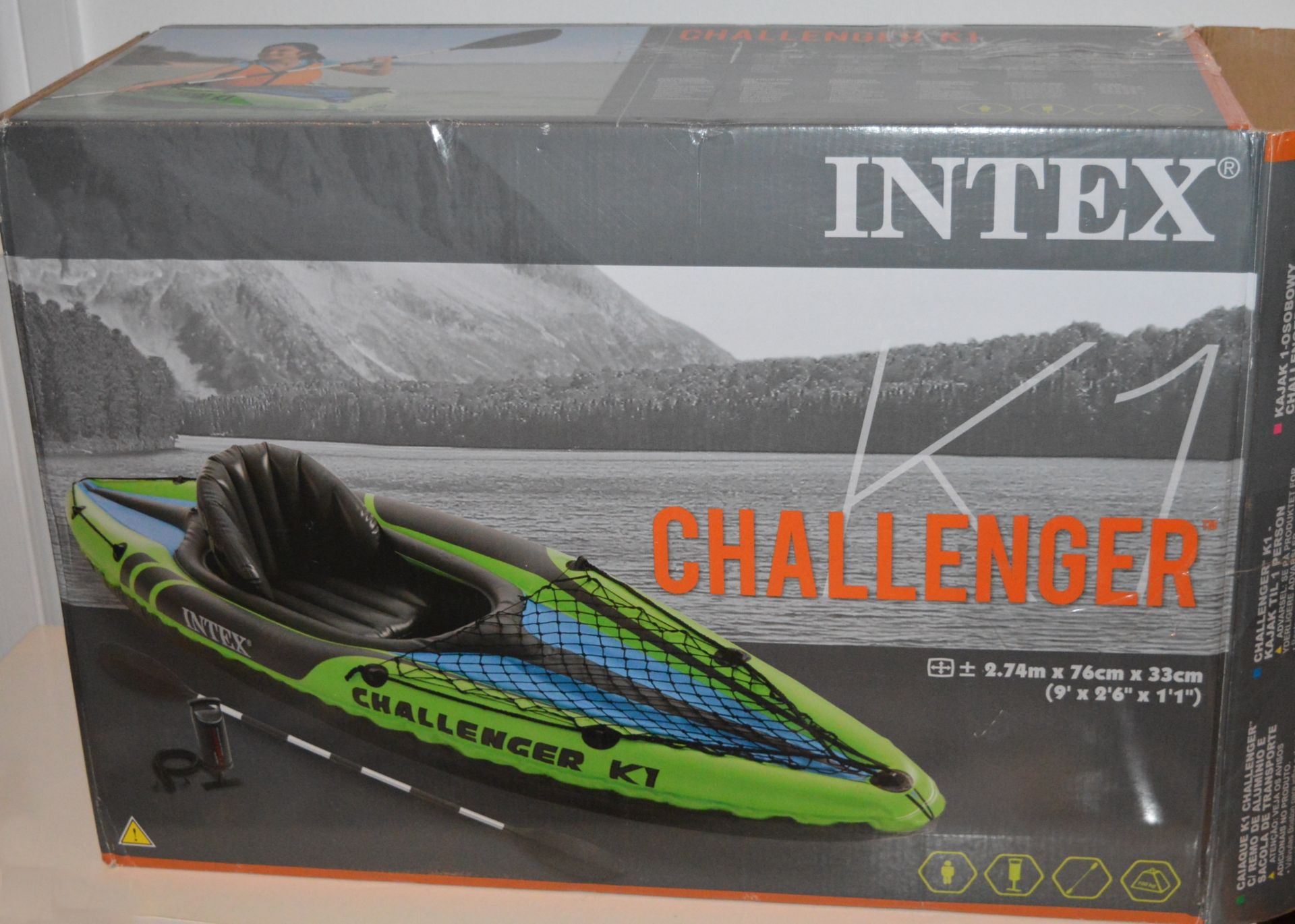1 x Intex Challenger K1 Kayak Boat Set - Super Tough PVC Material - Includes Aluminum Paddle - - Image 3 of 3