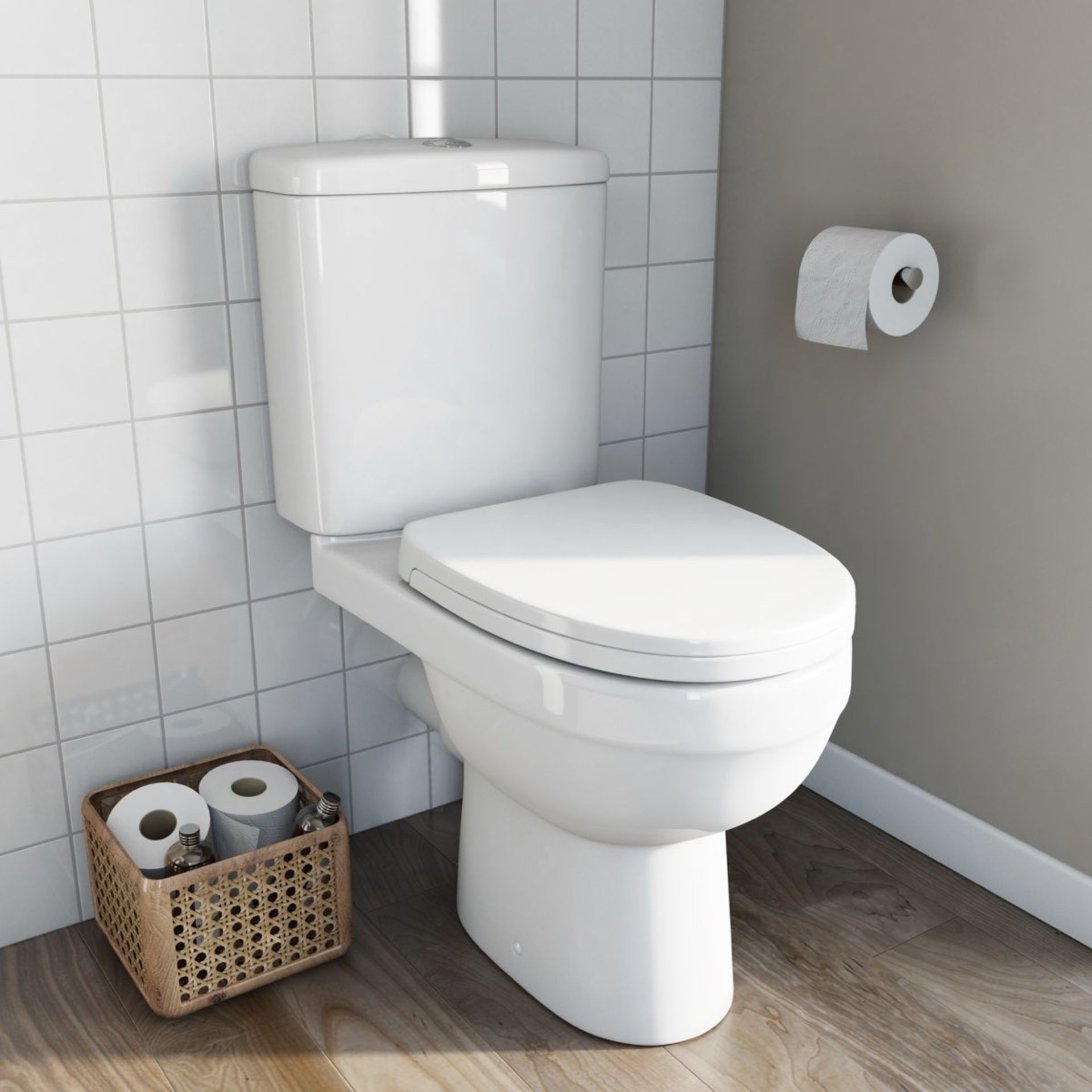 1 x Energy WC Toilet Pan With Cistern, Cistern Fittings and Toilet Seat - Unused Stock - CL190 - Ref