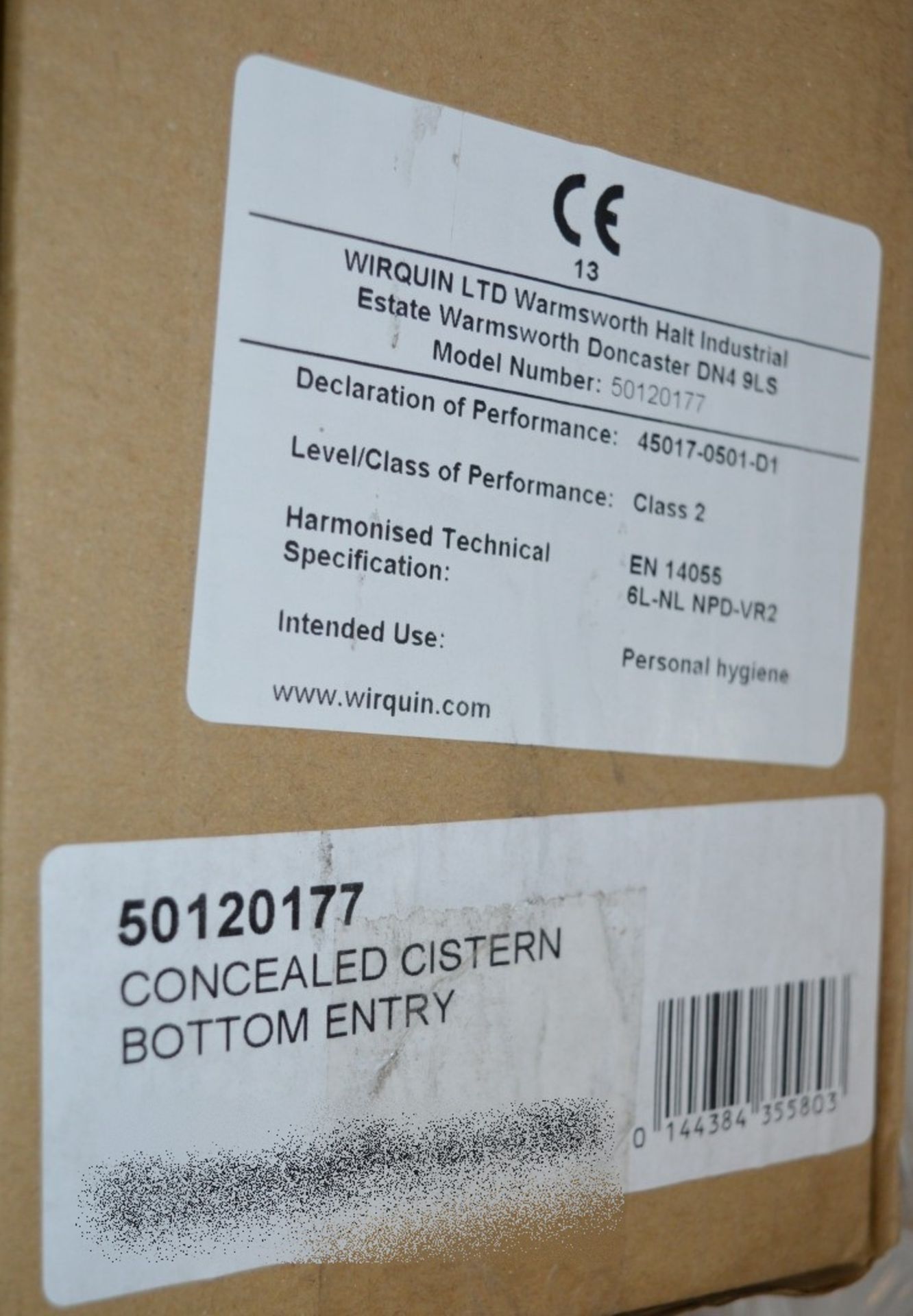 1 x Wirquin Concealed Cistern With Bottom Entry - Unused Stock - CL190 - Ref BR121 - Location: - Image 3 of 3