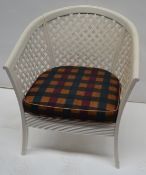 1 x Wooden White Garden/Conservatory Chair - AE001 - CL007 - Location: Altrincham WA14 - NO VAT