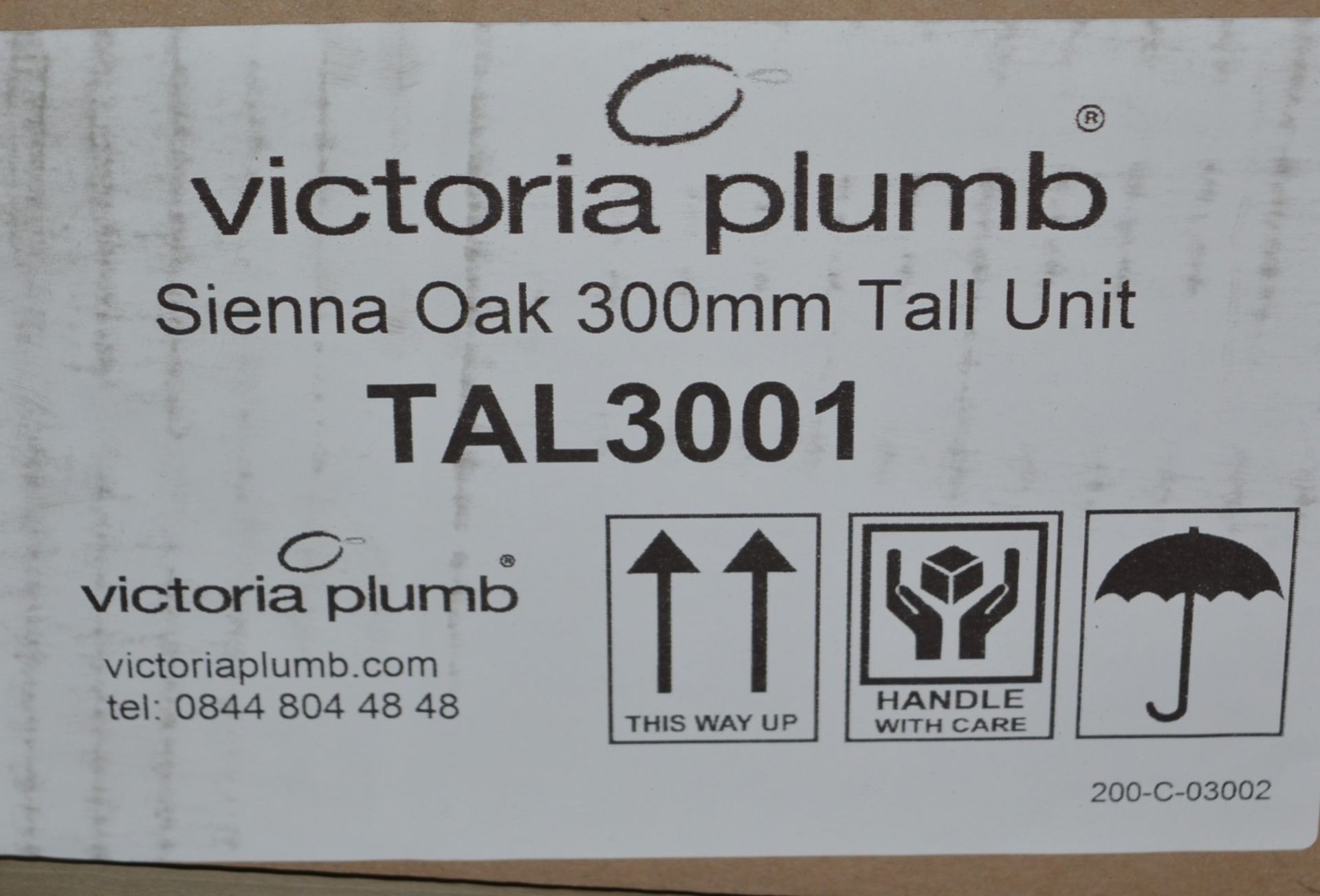 1 x Sienna Oak 300mm Tall Bathroom Storage Unit - Unused Stock - CL190 - Ref BR064 - Location: - Image 3 of 5