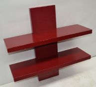 1 x Red Wooden Shelf - AE014 - CL007 - Location: Altrincham WA14 - NO VAT